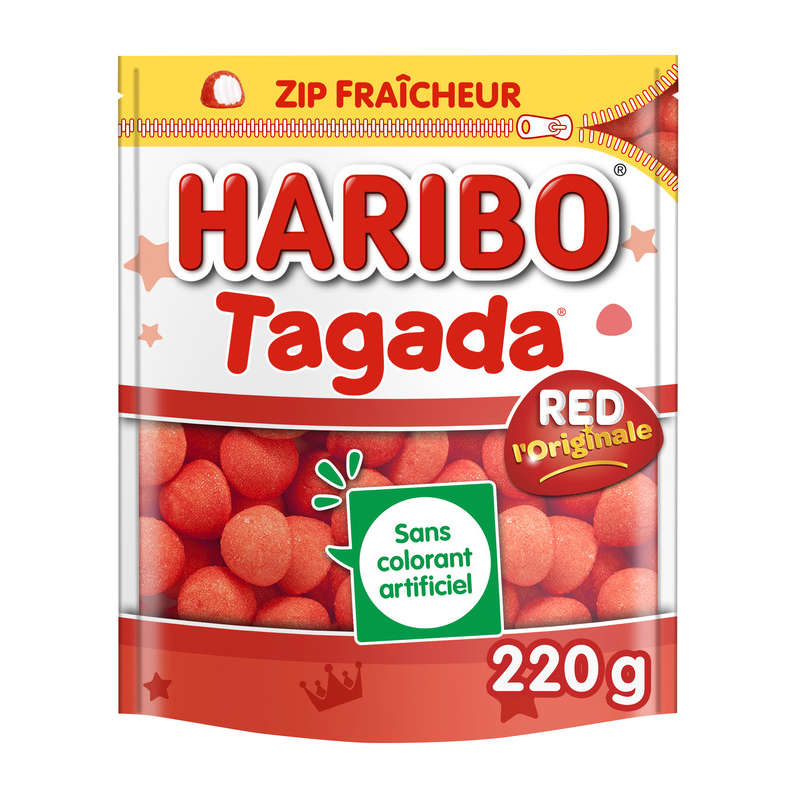 Haribo Bonbons Tagada Zip Fraîcheur 220g Haribo Bonbons Tagada Zip Fraîcheur 220g