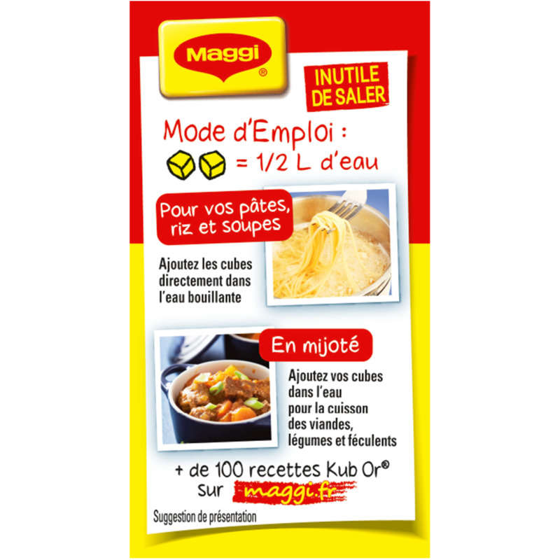Maggi KUB OR Bouillon Classique en cubes 128g Maggi KUB OR Bouillon Classique en cubes 128g