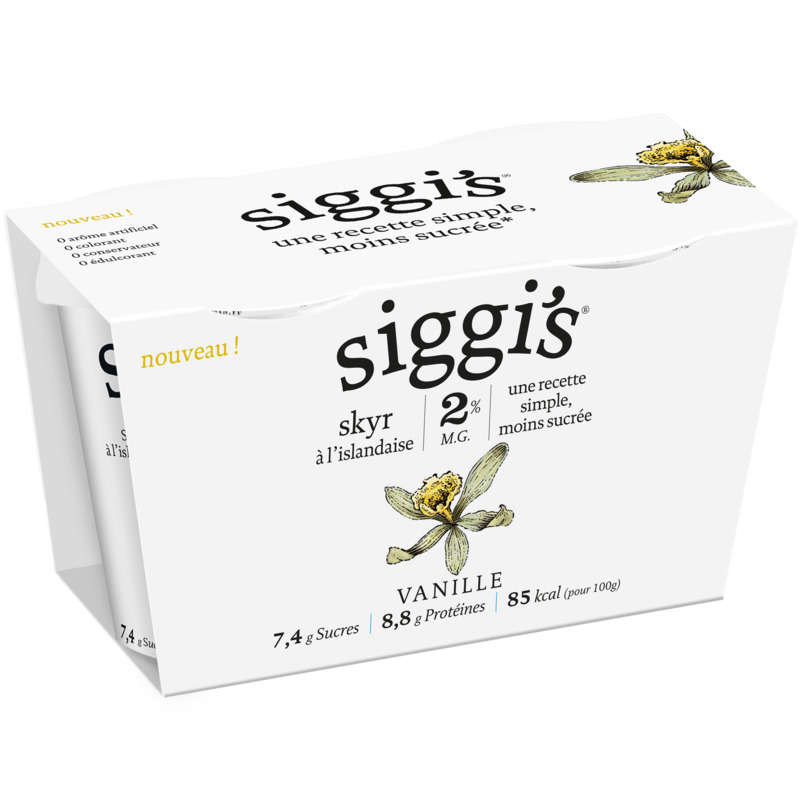 SIGGI'S skyr yogurts 2% fat with vanilla 2x140g