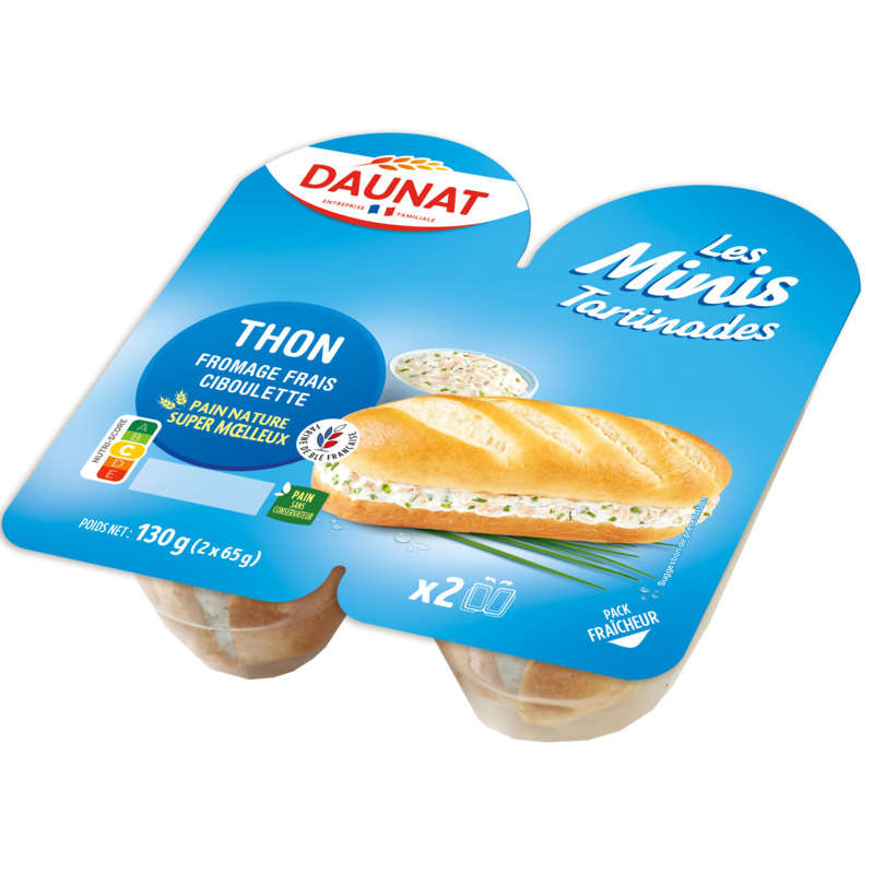 Daunat Minis spreads tuna fresh cheese chives dau 130g