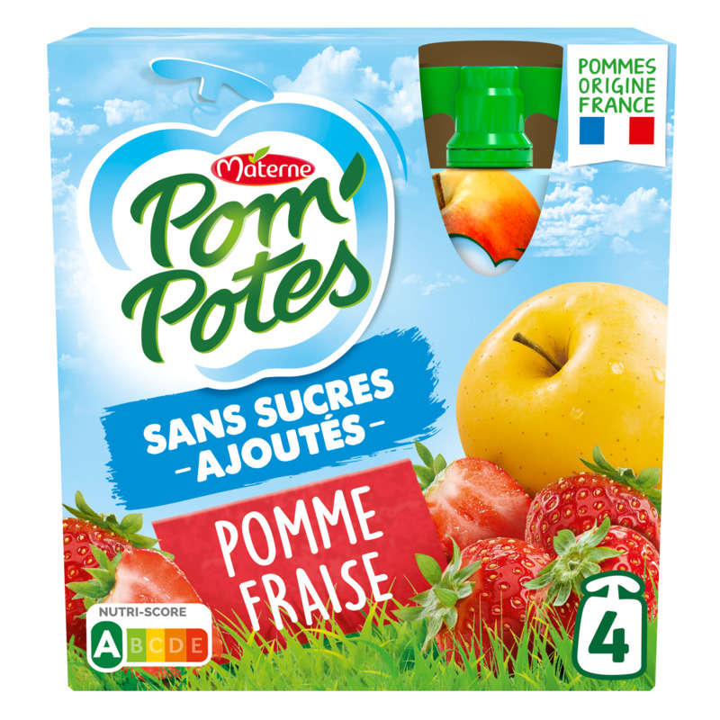Pom'Potes Compotes Pomme Fraise 4x90g Pom'Potes Compotes Pomme Fraise 4x90g