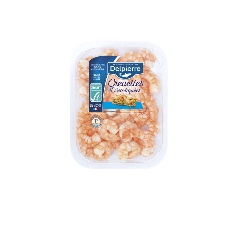 Delpierre Crevettes Décortiquées Cuites Réfrigérées 100G Delpierre Crevettes Décortiquées Cuites Réfrigérées 100G