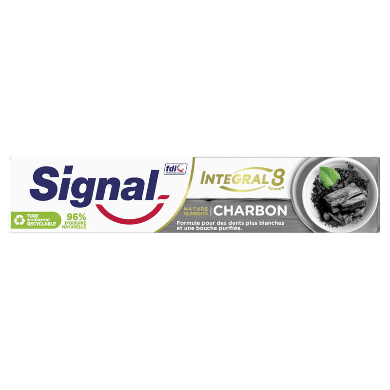 Signal Integral Antibacterial Toothpaste 8 Nature Elements Charcoal Whitening & Detox 75Ml