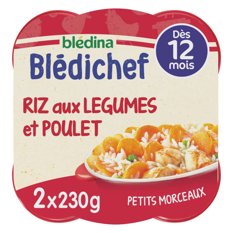 Blédina bledichef rice dish with vegetables and chicken from 12 months 2x230g