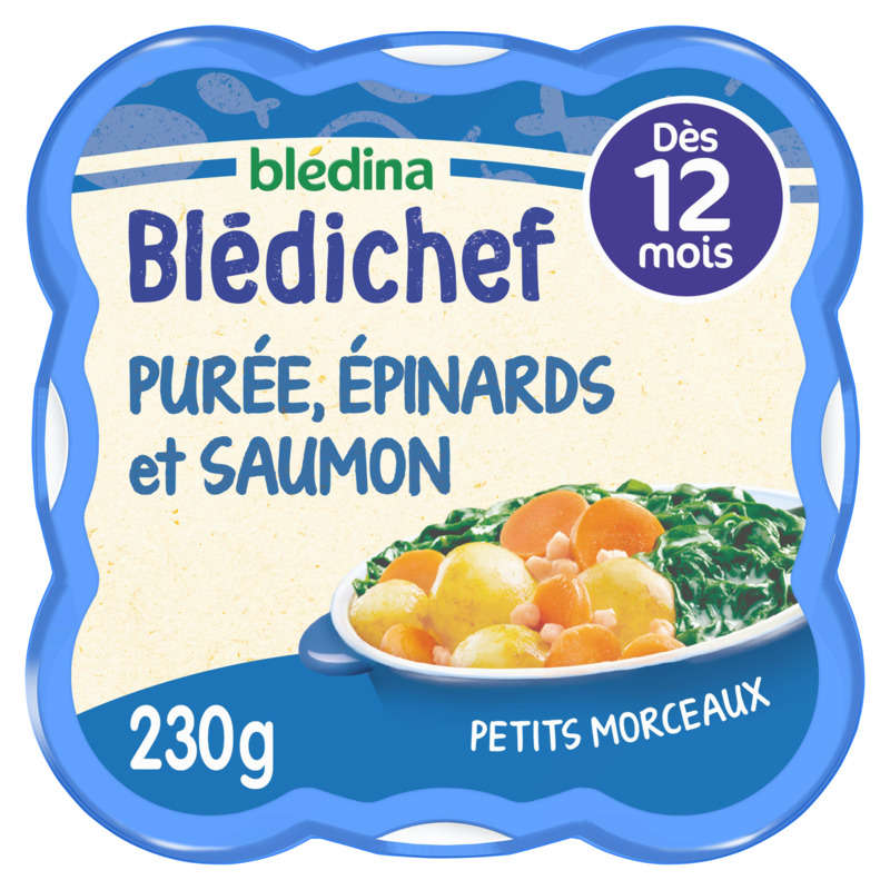 Blédina Purée Onctueuse, Épinards et Saumon du Pacifique, dès 12 Mois 230g Blédina Purée Onctueuse, Épinards et Saumon du Pacifique, dès 12 Mois 230g