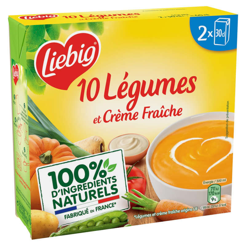 Liebig Soupe 10 Légumes & Crème Fraiche 2 x 30cl Liebig Soupe 10 Légumes & Crème Fraiche 2 x 30cl