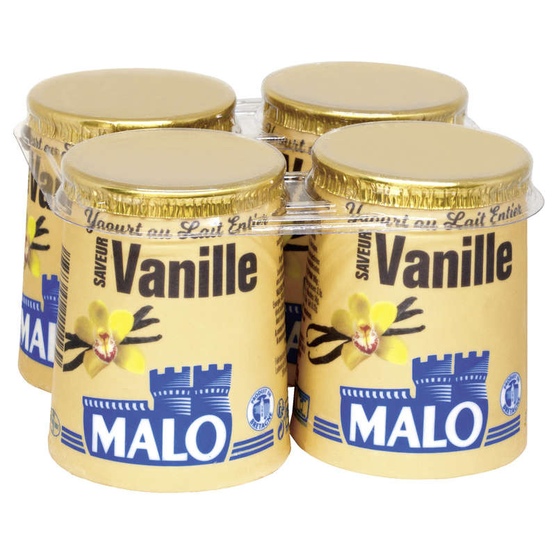Malo Whole Milk Yogurt Vanilla Flavor 4x125g