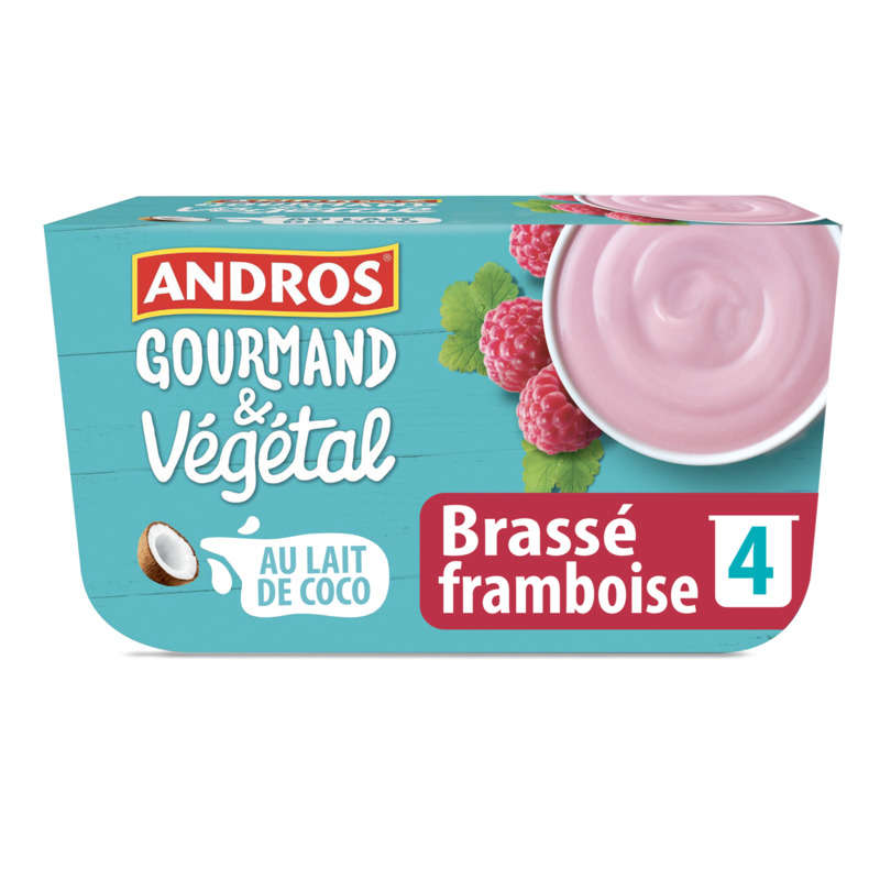 Andros vegetable raspberry & coconut milk 4x100g