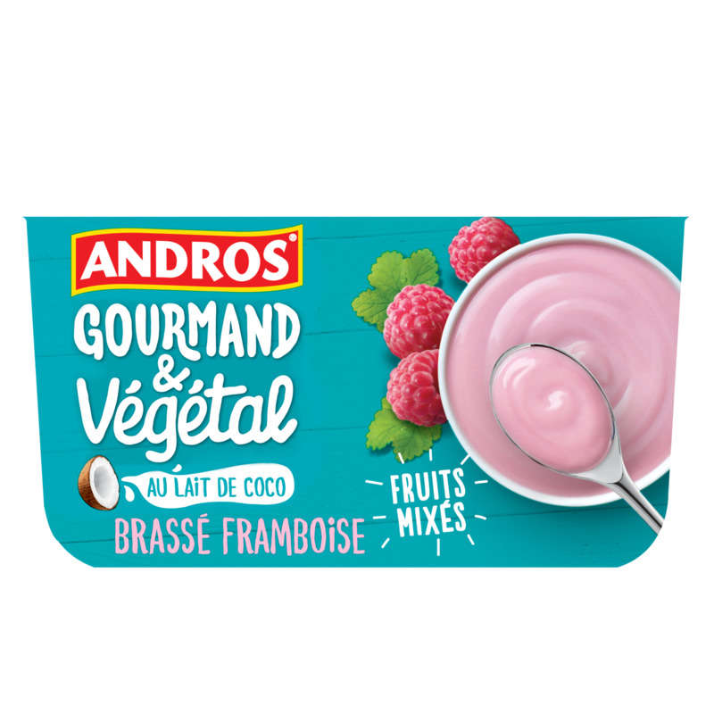 Andros vegetable raspberry & coconut milk 4x100g