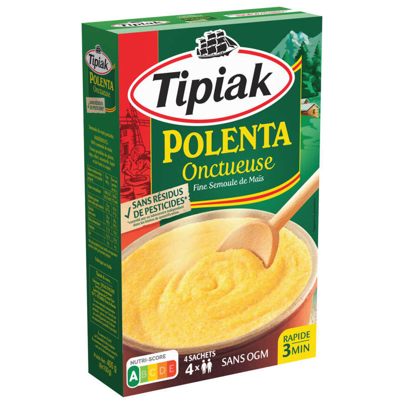 Tipiak Creamy Polenta, Ready in 3 Minutes, 4 X 100G