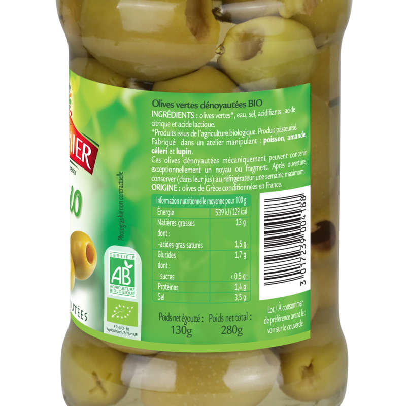 Tramier Organic Green Olives 130G