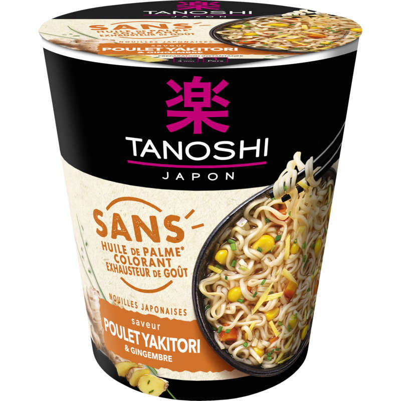 Tanoshi Tano Cup Nouilles Sans Color Poulet 64G Tanoshi Tano Cup Nouilles Sans Color Poulet 64G