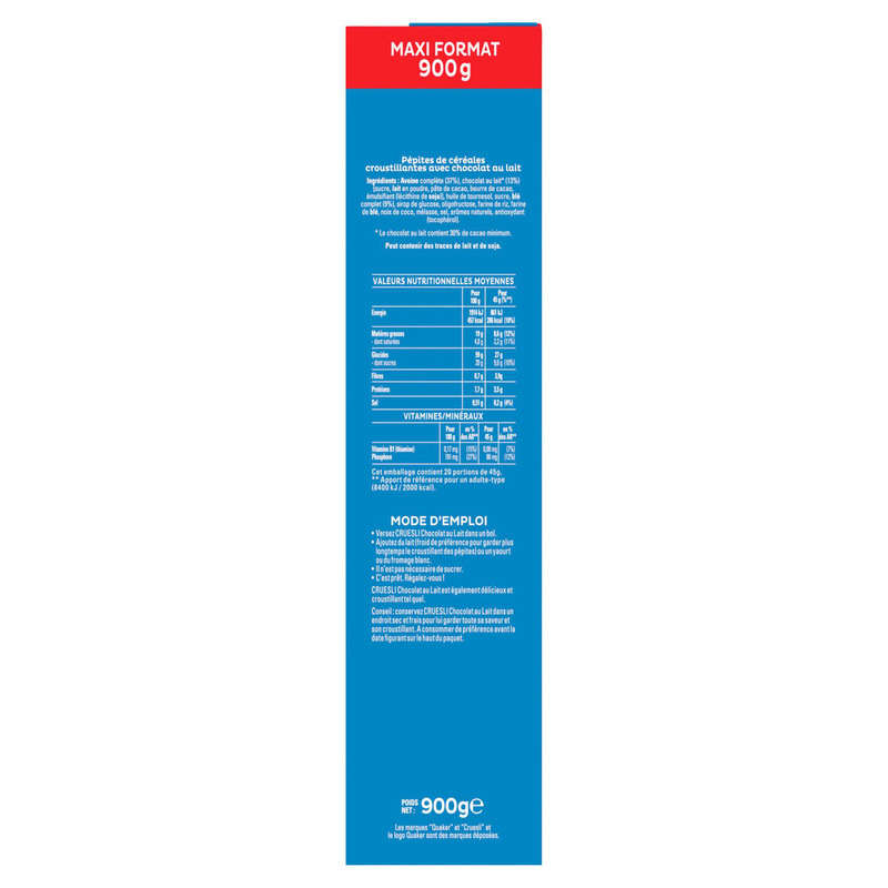 Quaker Cruesli Milk Chocolate 900G