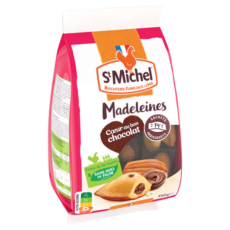 St Michel Madeleines fourrées chocolat 350 g St Michel Madeleines fourrées chocolat 350 g