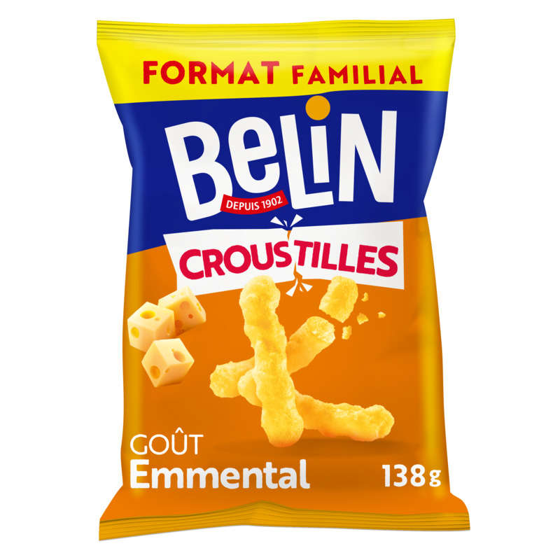 Belin Croustilles Biscuits Apéritifs Emmental 138g Belin Croustilles Biscuits Apéritifs Emmental 138g