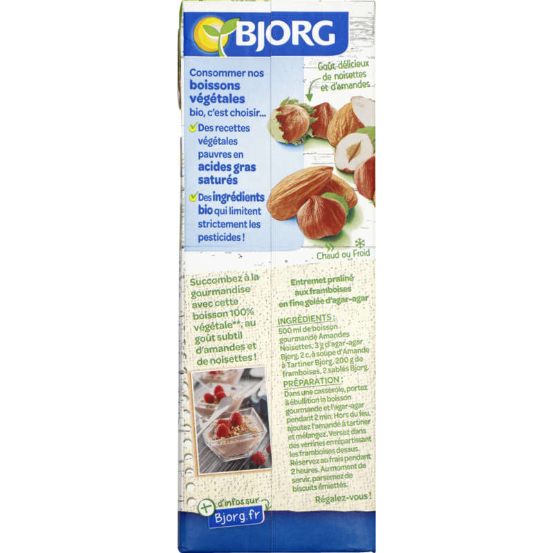 Bjorg Boisson végétale amande noisette bio 1L Bjorg Boisson végétale amande noisette bio 1L