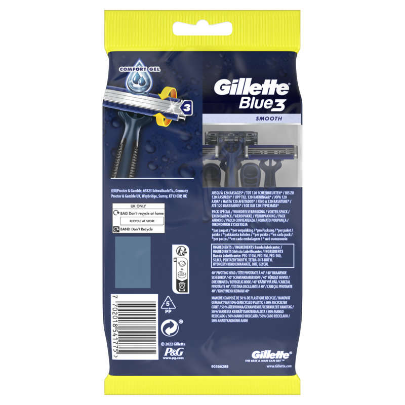 Gillette Blue3 Smooth X12 Disposable Razors