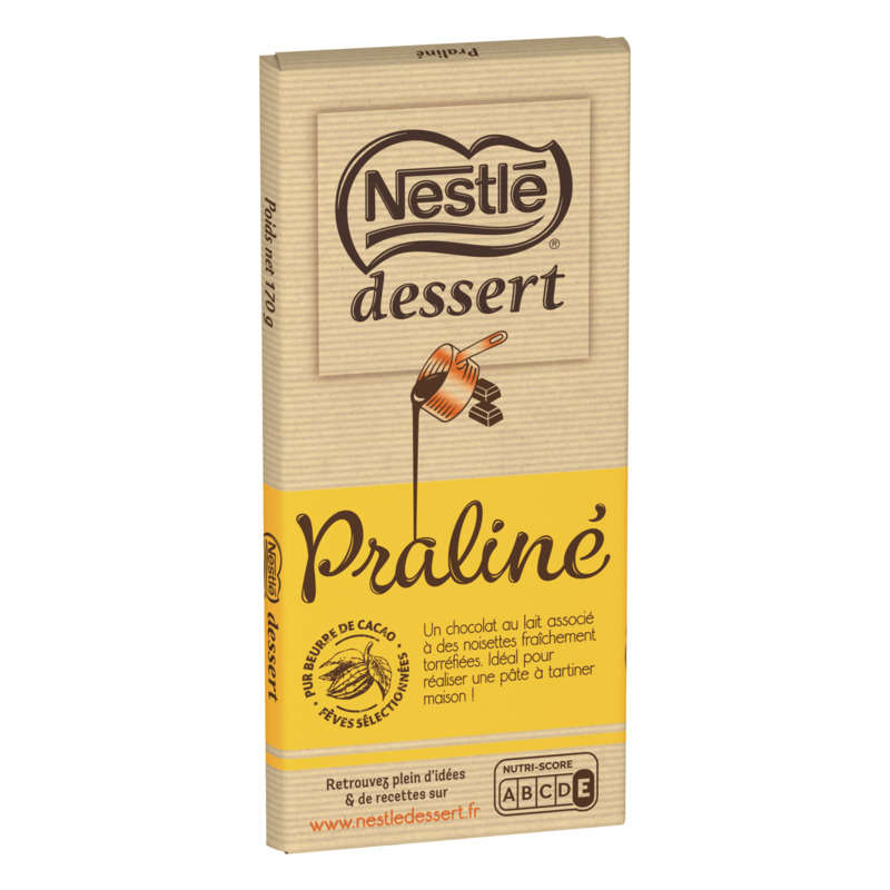 Nestlé Desser Chocolat au lait Praliné 170g Nestlé Desser Chocolat au lait Praliné 170g