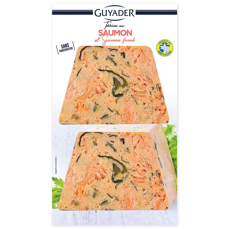 Guyader Terrine au saumon et saumon fumé x2 120g Guyader Terrine au saumon et saumon fumé x2 120g