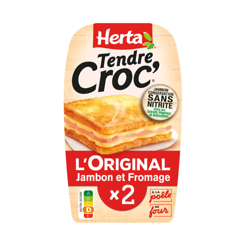 Herta Tendre Croc' L'Original Croque-Monsieur Jambon & Fromage x2 - 200g Herta Tendre Croc' L'Original Croque-Monsieur Jambon & Fromage x2 - 200g