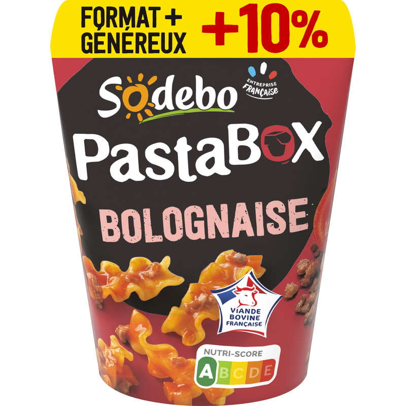 Sodebo Pasta Box Fusilli à la bolognaise VBF 330g Sodebo Pasta Box Fusilli à la bolognaise VBF 330g