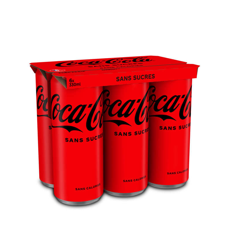 Coca-Cola Sans Sucres Le Pack Canettes de 6x33cl Coca-Cola Sans Sucres Le Pack Canettes de 6x33cl