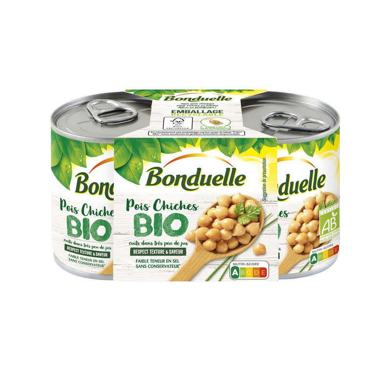 Bonduelle Organic Cooked Chickpeas Pack of 2x130g