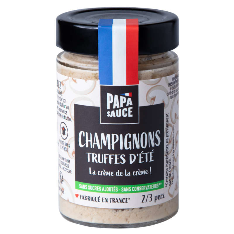 Papa Sauce Champignons Au Truffes D'Été Fabriqué En France 180g Papa Sauce Champignons Au Truffes D'Été Fabriqué En France 180g