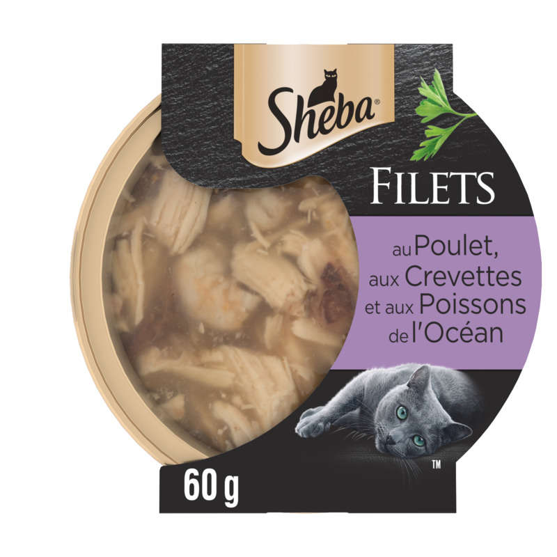 Sheba Chicken, Shrimp and Ocean Fish Fillets for adult cats 60g