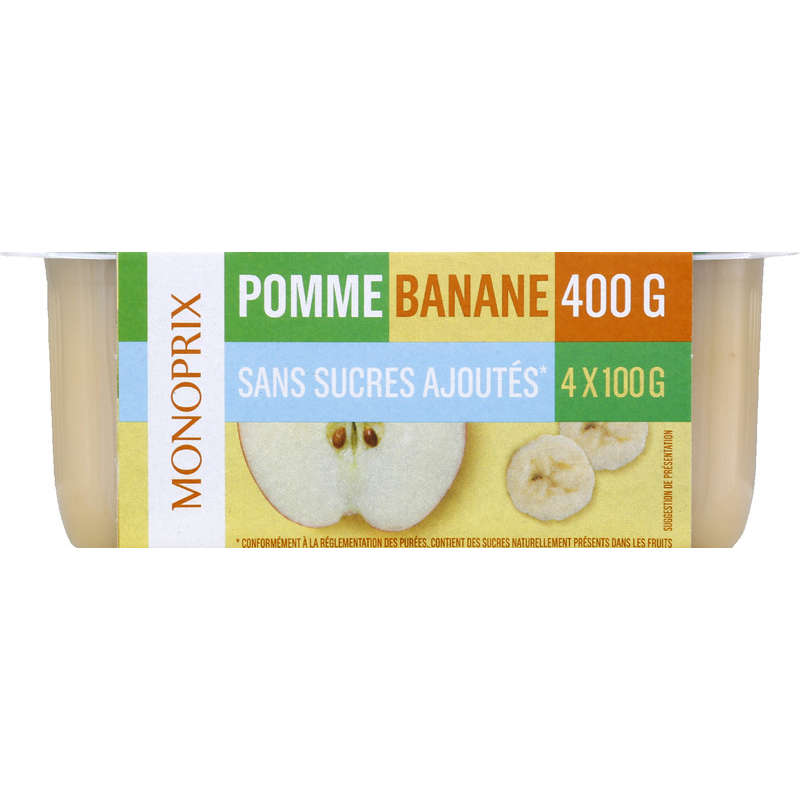 Monoprix pomme banane 4x100g – Monoprix Luxembourg
