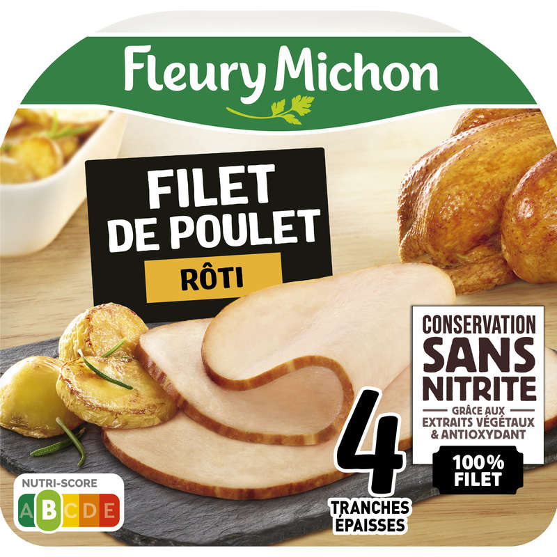 Fleury Michon Filet de Poulet Rôti Sans Nitrite 116g Fleury Michon Filet de Poulet Rôti Sans Nitrite 116g