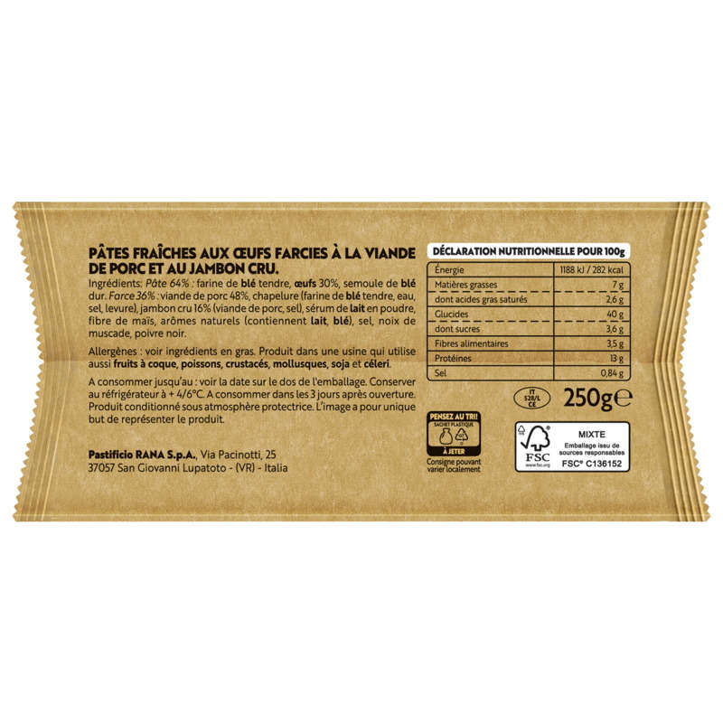 Rana Cappelleti Jambon Cru 250g Rana Cappelleti Jambon Cru 250g