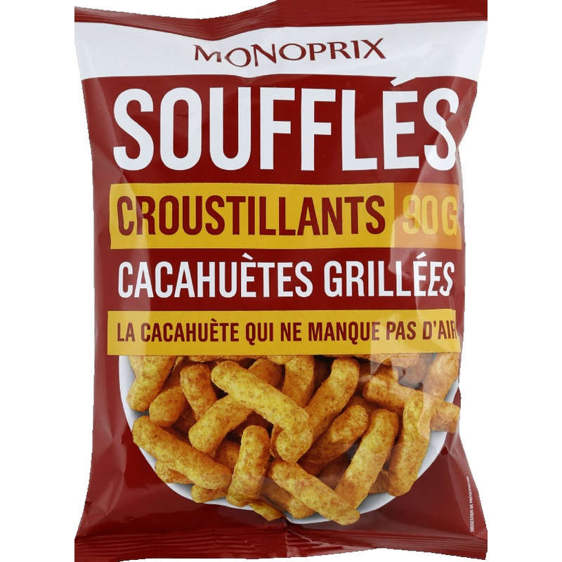 Monoprix Soufflé cacahuètes grillées 90g Monoprix Soufflé cacahuètes grillées 90g