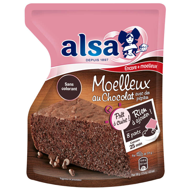 Alsa Préparation Pour Moelleux Au Chocolat Avec Des Pépites 500G Alsa Préparation Pour Moelleux Au Chocolat Avec Des Pépites 500G