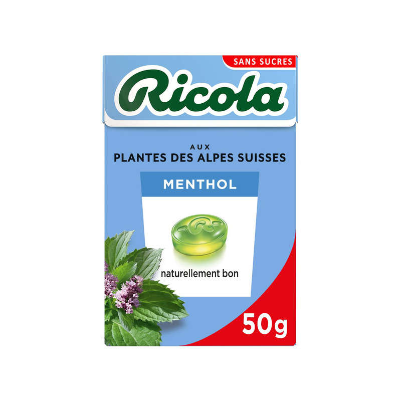 Ricola Bonbon Mentol sans Sucres Boite de 50 Ricola Bonbon Mentol sans Sucres Boite de 50