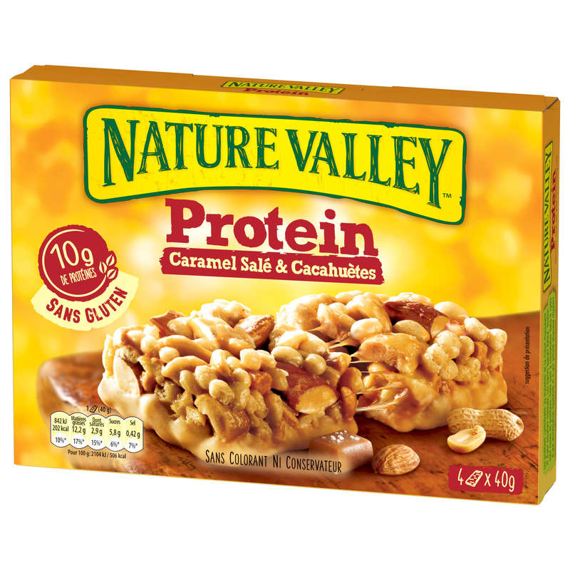 Nature Valley Barre De Céréales Protein Caramel Salé & Cacahuètes 4X40G Nature Valley Barre De Céréales Protein Caramel Salé & Cacahuètes 4X40G