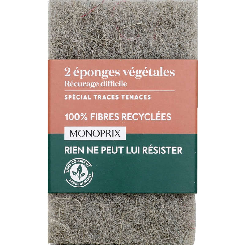 Monoprix vegetable sponges special for stubborn marks x2 Monoprix vegetable sponges special for stubborn marks x2