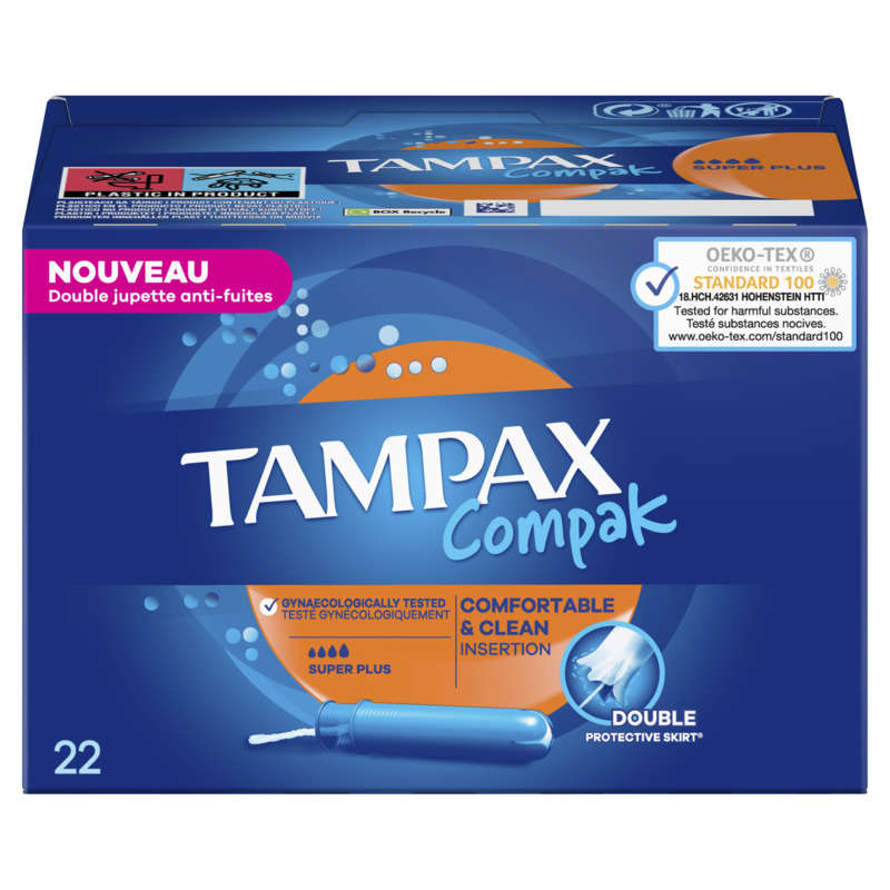 Tampax Compak Tampons With Applicator Super Plus X22