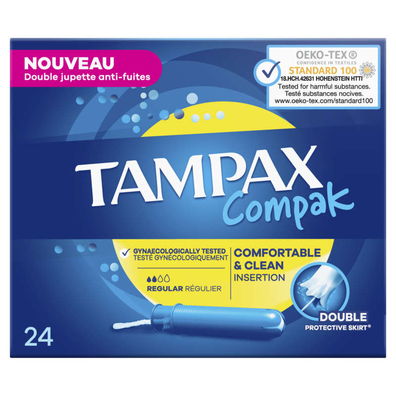 Tampax Compak Tampons With Regular Applicator X24