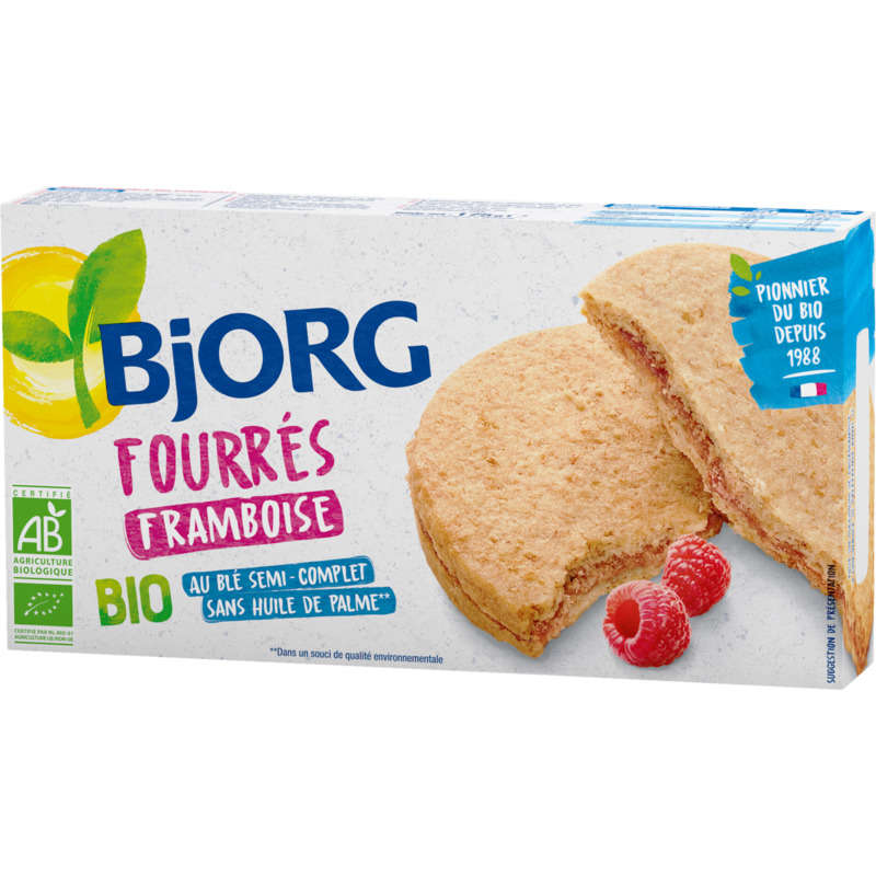 Bjorg Biscuits Fourrés Framboises Bio 175g Bjorg Biscuits Fourrés Framboises Bio 175g