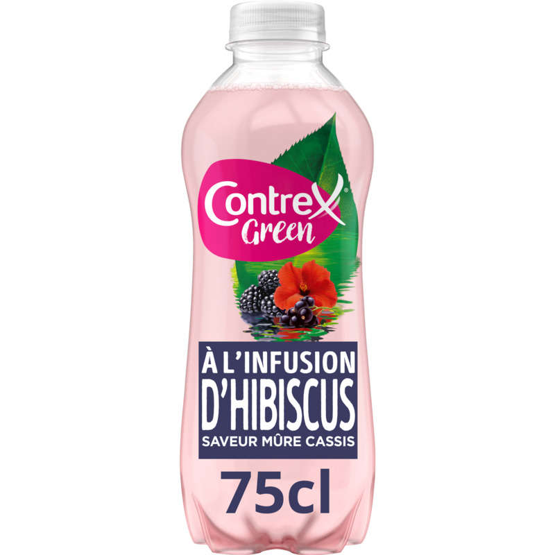 Contrex Green à l'Infusion d'Hibiscus Saveur Mûre Cassis 75cl Contrex Green à l'Infusion d'Hibiscus Saveur Mûre Cassis 75cl