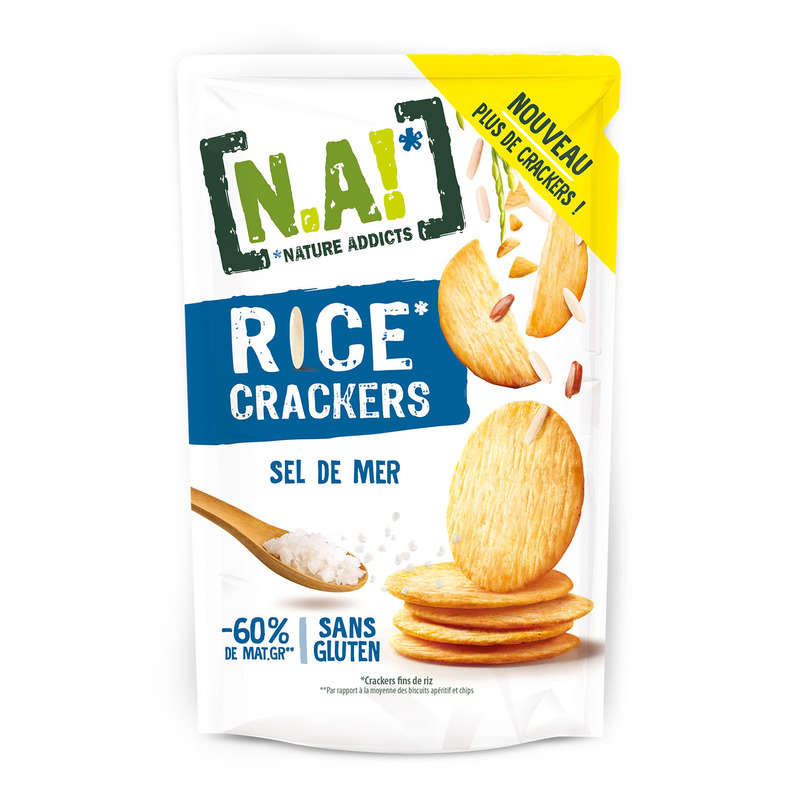 Nature Addicts Rice Crackers saveur sel de mer 85g Nature Addicts Rice Crackers saveur sel de mer 85g