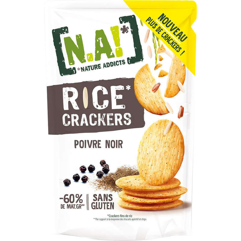 Nature Addicts Rice Crackers saveur poivre noir 85g Nature Addicts Rice Crackers saveur poivre noir 85g