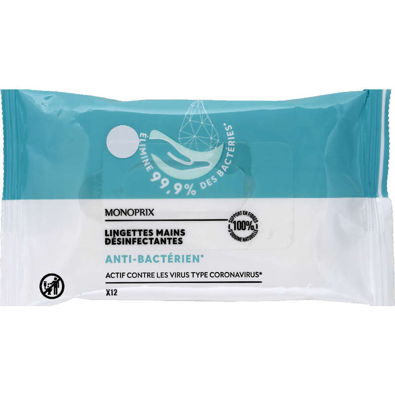 Monoprix Disinfectant wipes x12