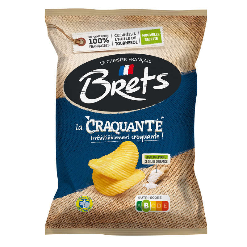 Brets La Craquante Chips Nature au Sel de Guérande 125g Brets La Craquante Chips Nature au Sel de Guérande 125g