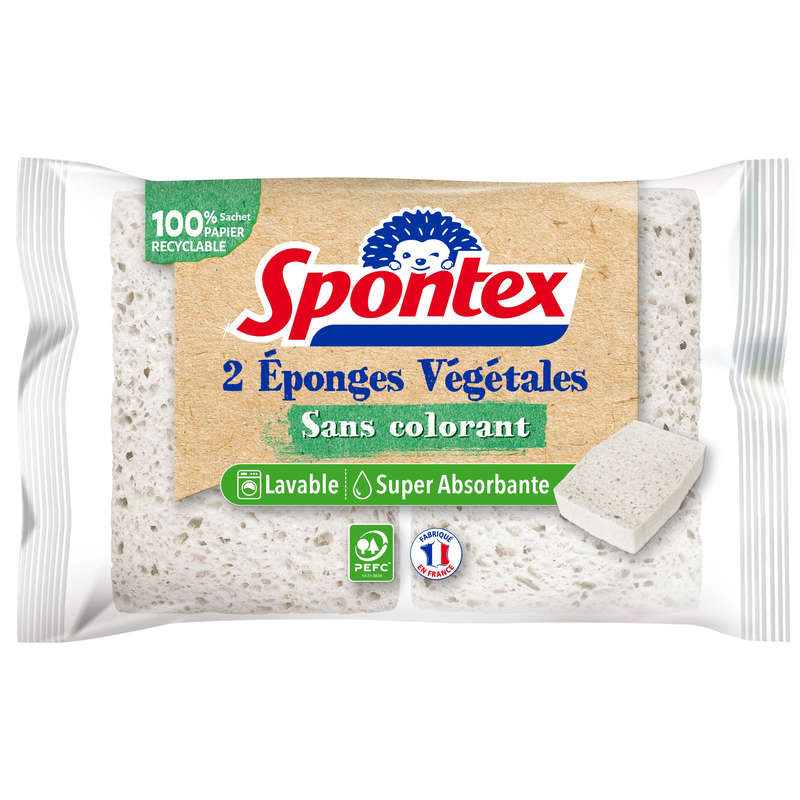 Spontex Vegetable Sponges without dye x2 Spontex Vegetable Sponges without dye x2