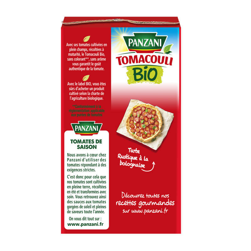 Panzani Organic Natural Tomato Puree 265G