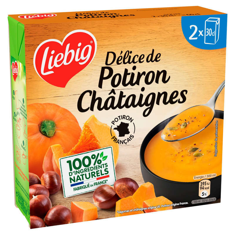 Liebig soupe potiron français & châtaignes 2x 30cl Liebig soupe potiron français & châtaignes 2x 30cl