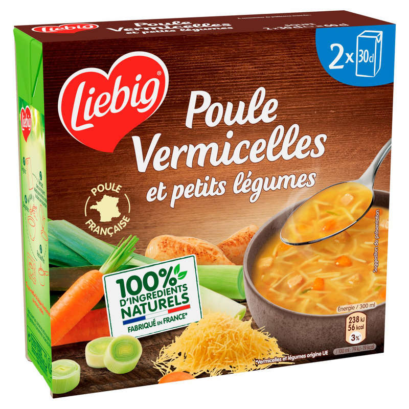 Liebig bouillon de poule vermicelles et petits légumes 2x 30cl Liebig bouillon de poule vermicelles et petits légumes 2x 30cl