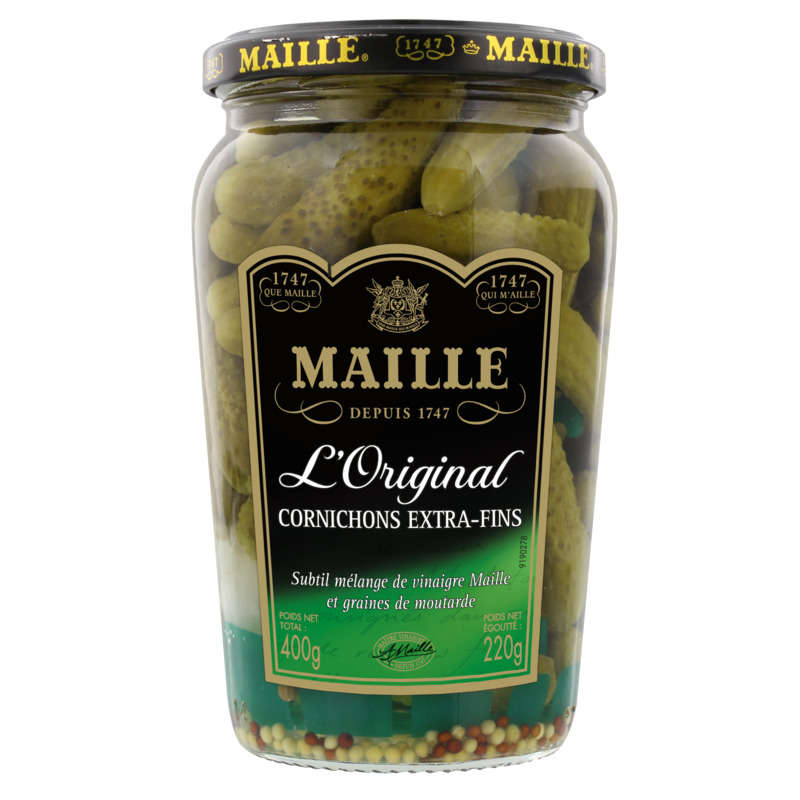 Maille Cornichons Extra-Fins L'Original Bocal 220g Maille Cornichons Extra-Fins L'Original Bocal 220g